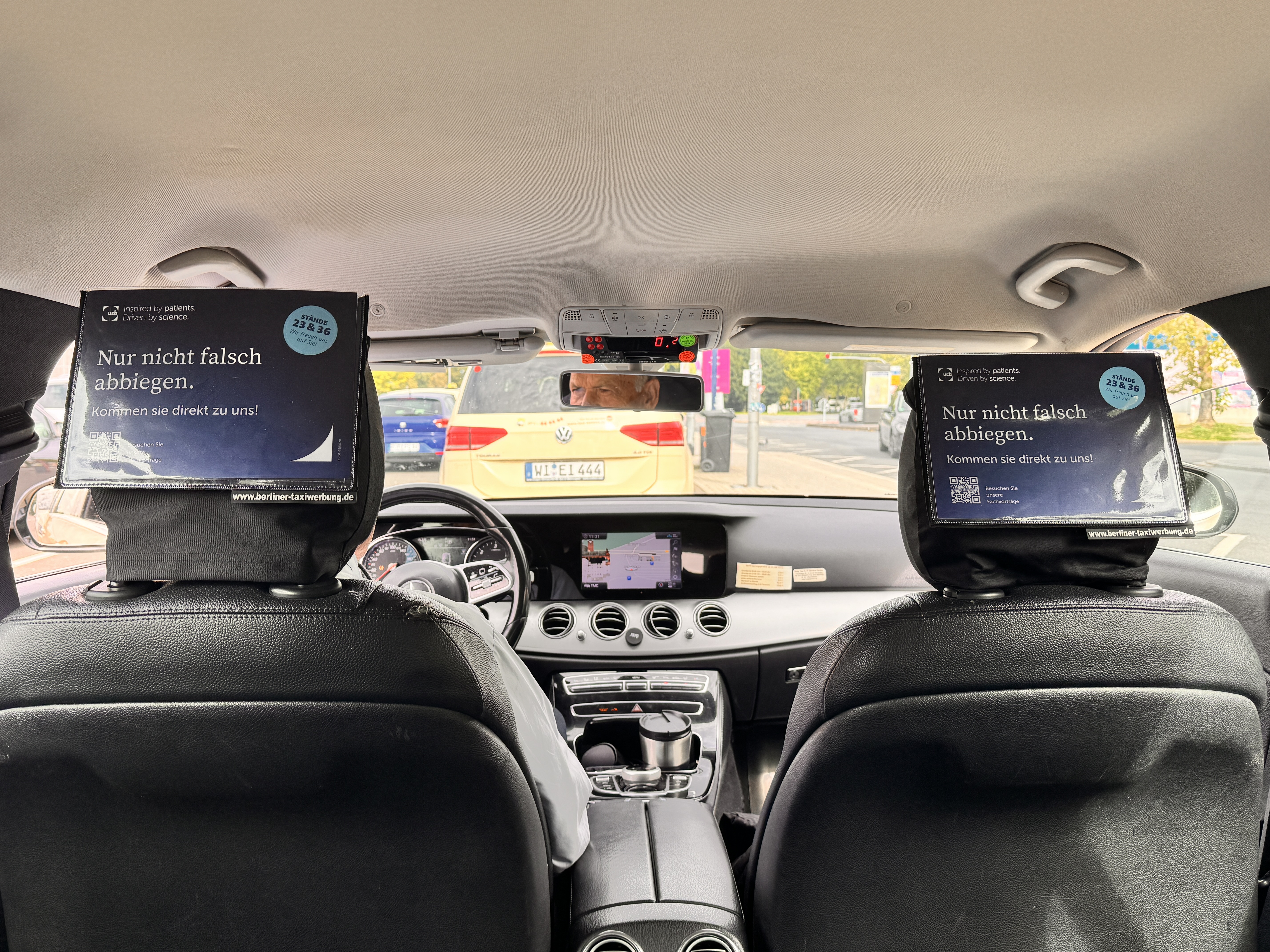 Kopfstützenwerbung Taxi