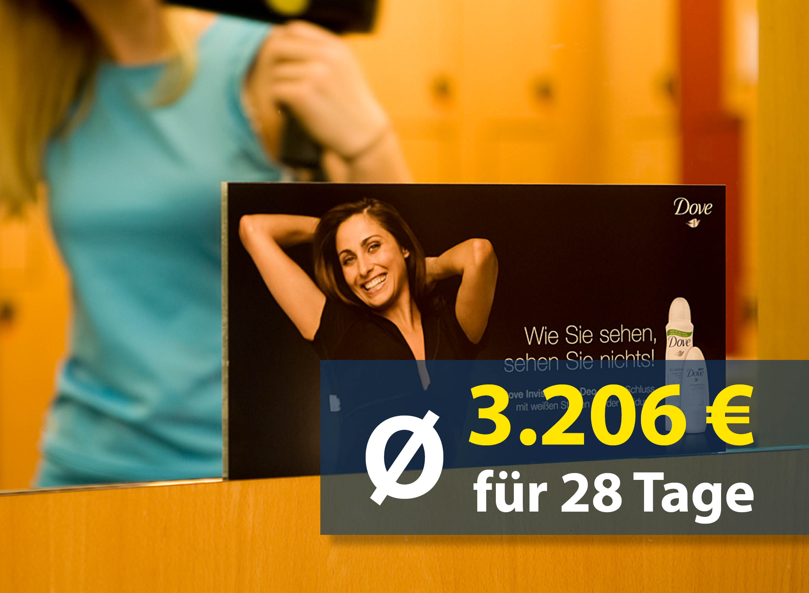 Spiegelaufkleber Fitness: 15 Locations - 75 Werbemittel